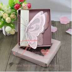 T192s Pink Butterfly Scroll Wedding Invitations